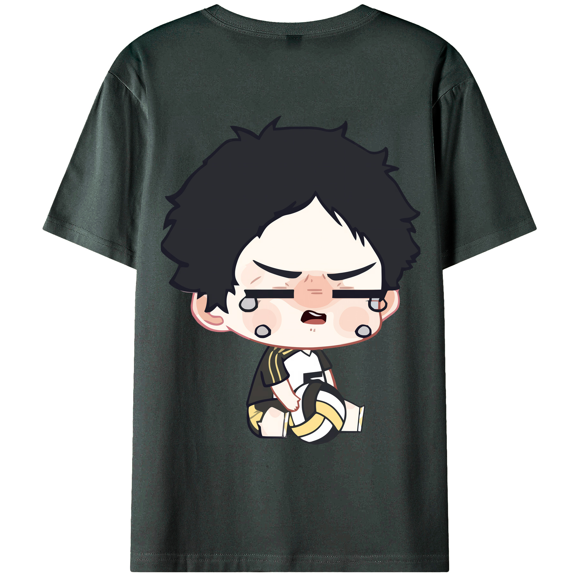 （画像用） ハイキュー!! Haikyu!! 綿100％ メンズ半袖Tシャツ（バックプリント） 通気性